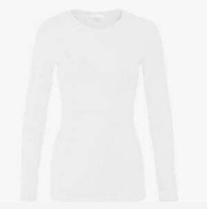 NEW Bozzolo Women's Long Sleeve Crew Neck Top  White M
